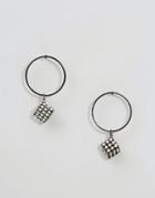 Asos Night Cube Hoop Earrings - Gray