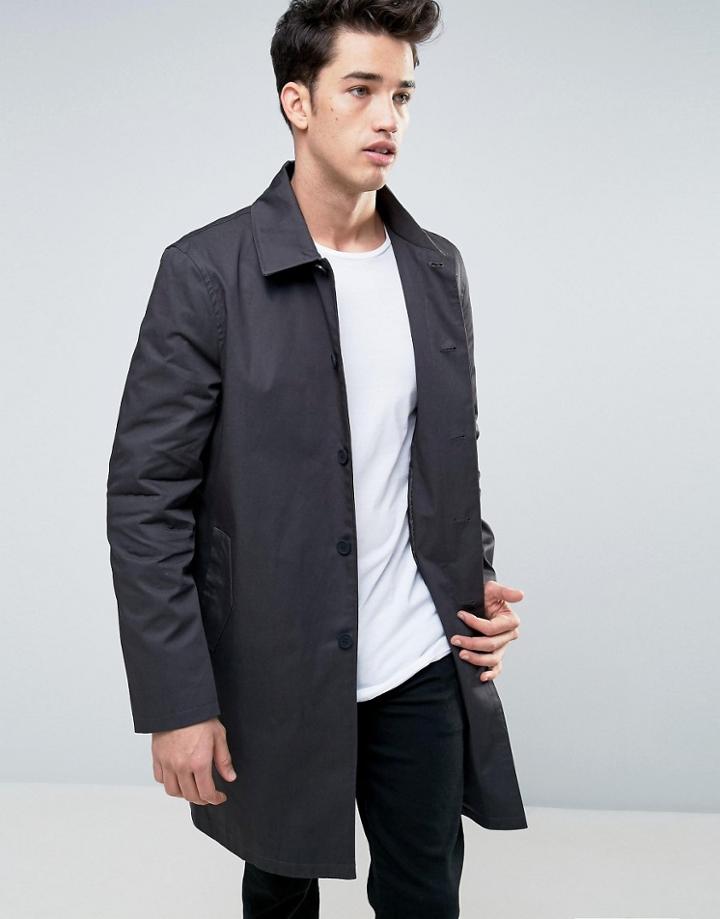 New Look Single Breasted Trench In Charcoal - Green