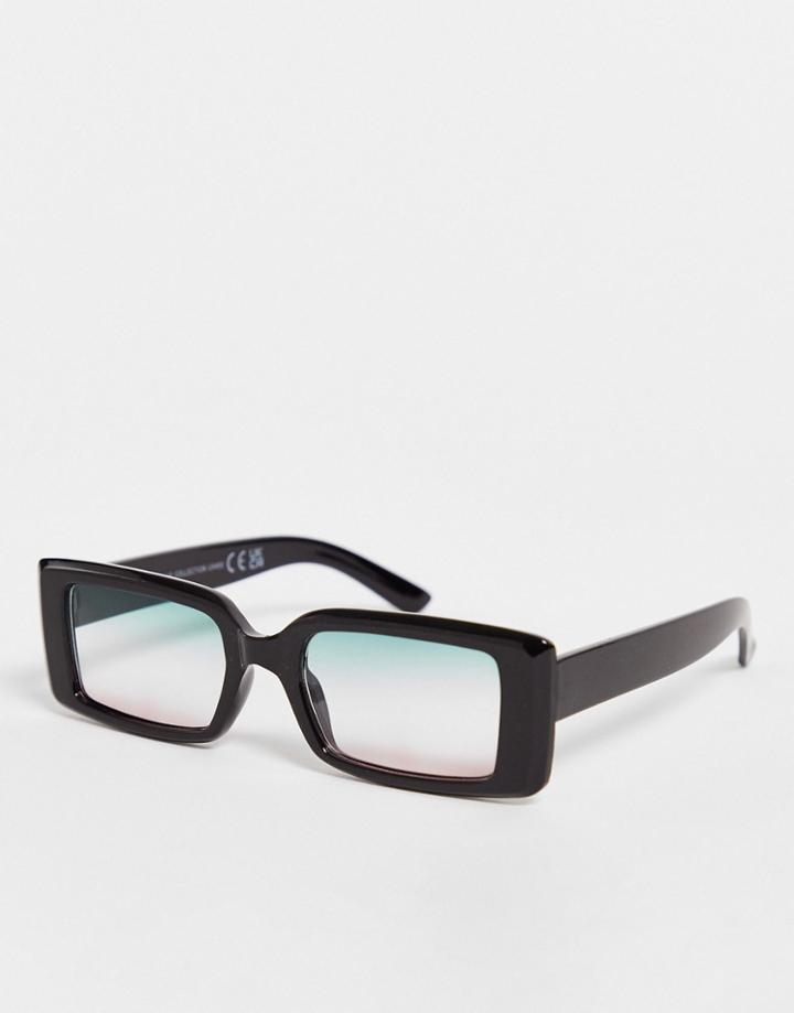 Svnx Mini Rectangle Sunglasses In Black And Ombre