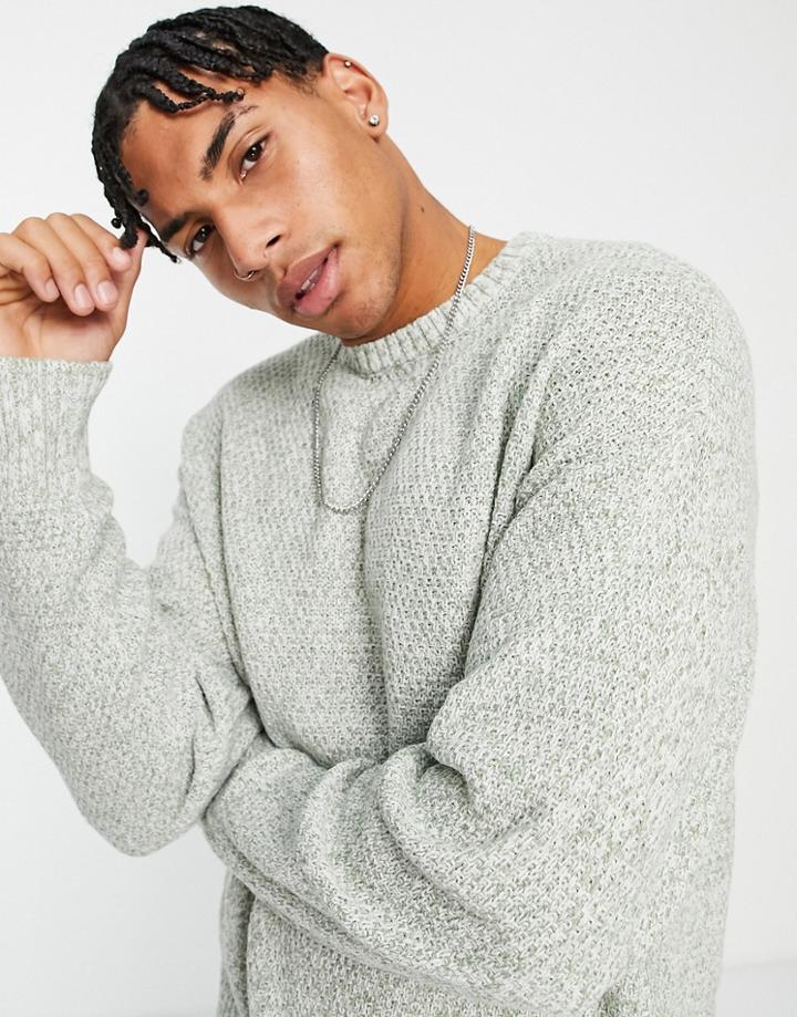 New Look Relaxed Knitted Sweater In Light Green