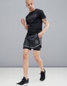 Ds Actv Running Reflective Gym Shorts - Black