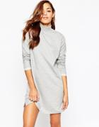 Asos Sweat High Neck Dress - Navy