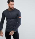 Brooklyn Supply Co Long Sleeve T-shirt With Arm Band - Black