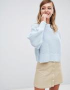 Monki Lightweight Knitted Sweater - Blue