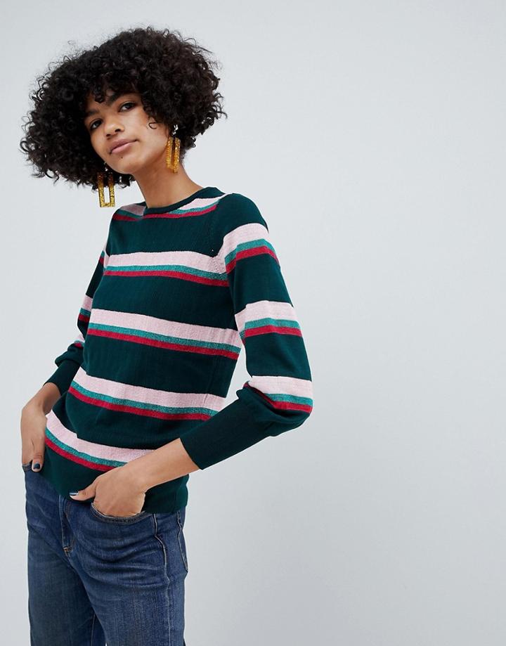 B.young Metallic Stripe Sweater - Multi