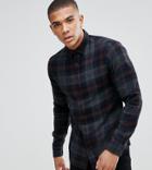 Only & Sons Shirt In Slim Fit Dyed Check - Gray