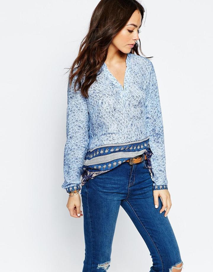 Esprit Paisley Printed Blouse - Blue