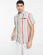 Tommy Jeans Archive Washed Stripe Short Sleeve Shirt Boxy Fit In Light Blue