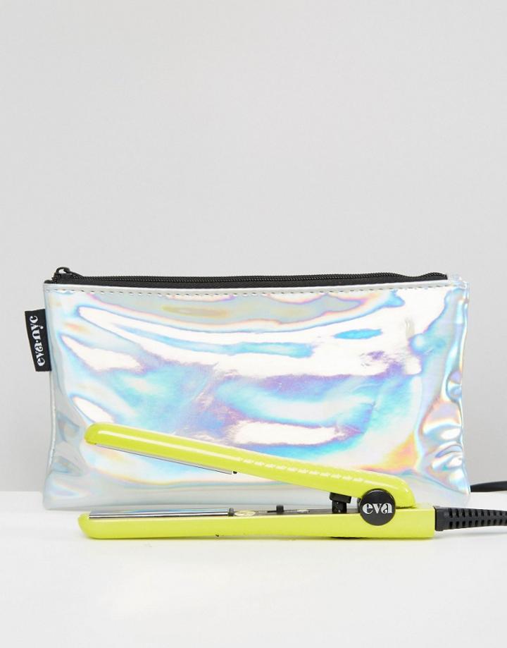 Eva Nyc Mini Straightener & Metallic Pouch - Clear