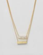 Made Double Bar Necklace - Gold
