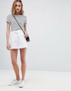 Asos Tailored D-ring Linen Shorts - White