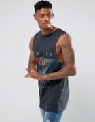 New Look Sleeveless T-shirt With Amnesia Ibiza Print - Gray