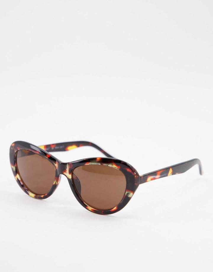 Aj Morgan Tortoise Shell Cat Eye Sunglasses In Brown