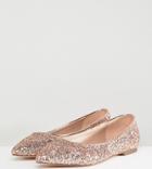 Asos Design Latch Extra Wide Fit Pointed Ballet Flats - Gold