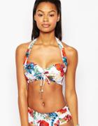 Seafolly Floral Halter Bikini Top - White