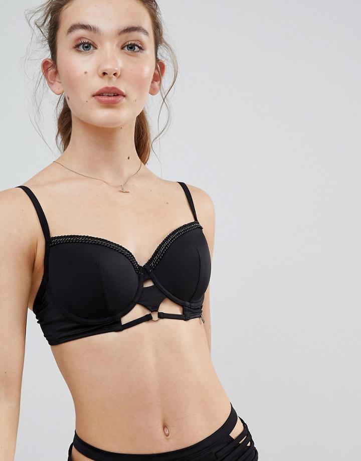 Hunkemoller Mystic Night Push Up Bikini Top-black