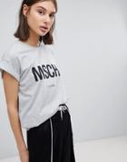 Moss Copenhagen Boyfriend T-shirt With Front Logo - Gray