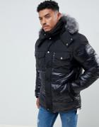 River Island Puffer Jacket In Black