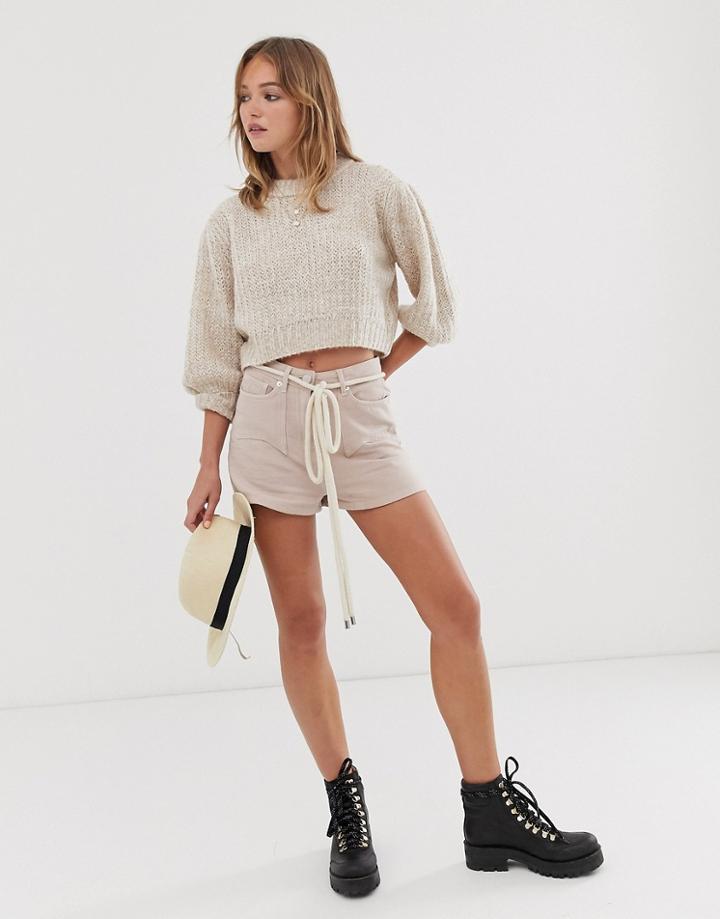Asos Design Short With Western Detailing-pink
