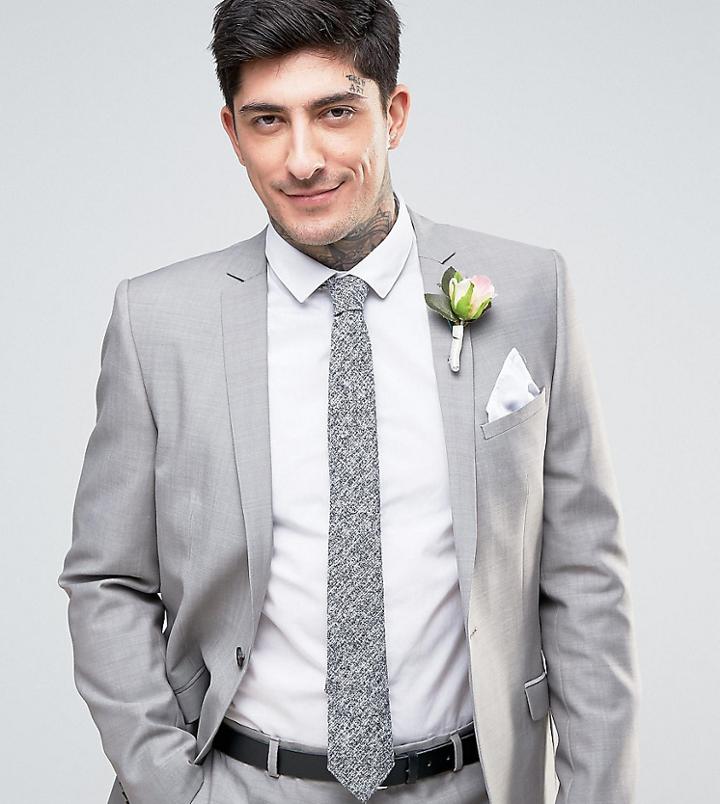 Heart & Dagger Slim Wedding Suit Jacket - Stone