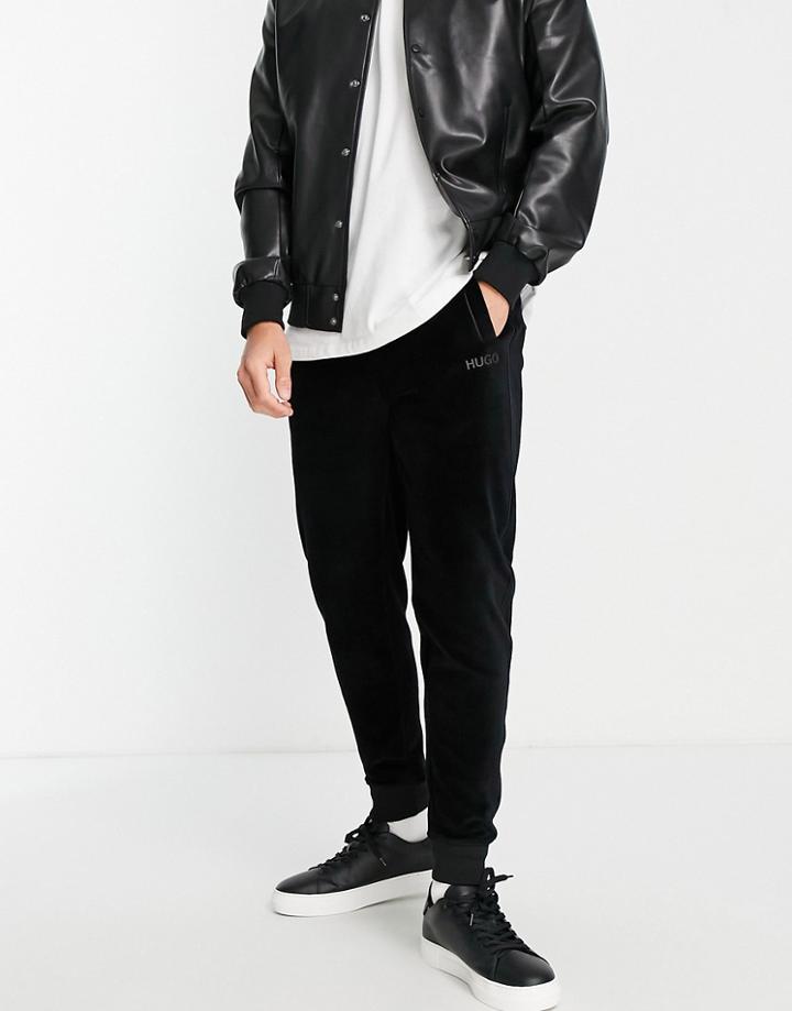 Hugo Dechi Velour Track Joggers In Black