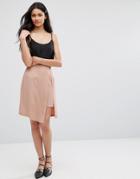 Lavand Pink Skirt With Layered Split - Pink