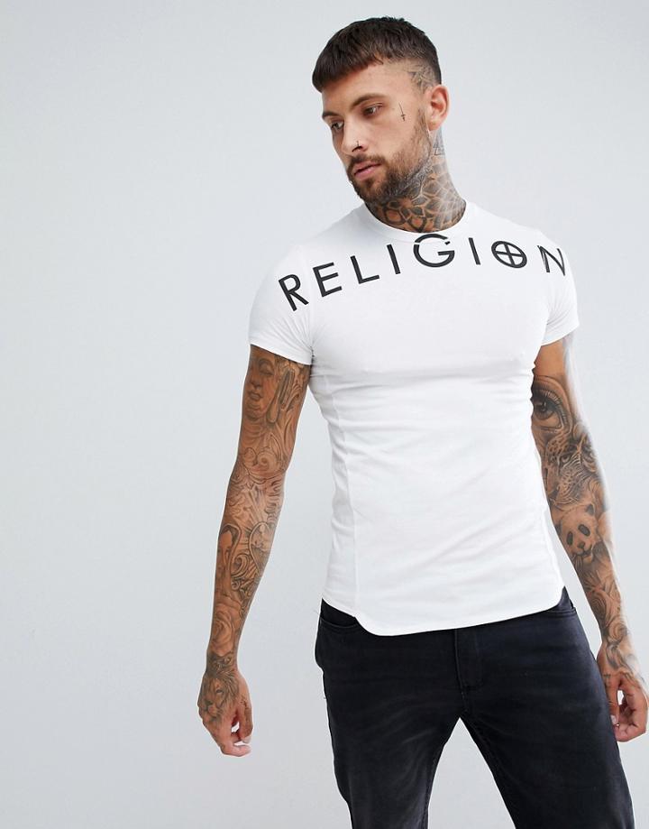 Religion Extreme Muscle Fit T-shirt In White - White