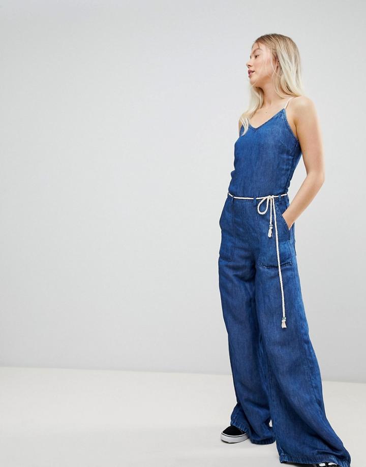 Pepe Jeans Flyer Retro Denim Jumpsuit - Blue