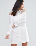Fashion Union Lace Detail Dress - White