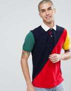 Tommy Hilfiger Aiden Color Block Short Sleeve Rugby Polo In Navy/red - Multi