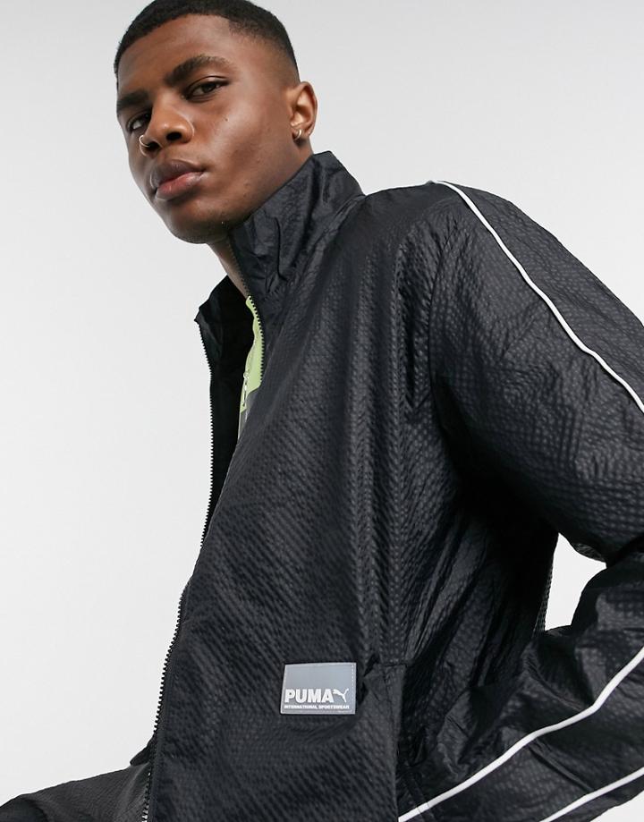 Puma Avenir Woven Track Top In Black