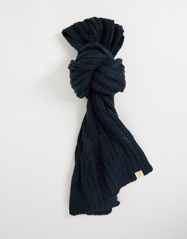 Farah Logo Scarf In Navy