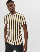 Jack & Jones Originals T-shirt With Vertical Stripe Pique In White - White