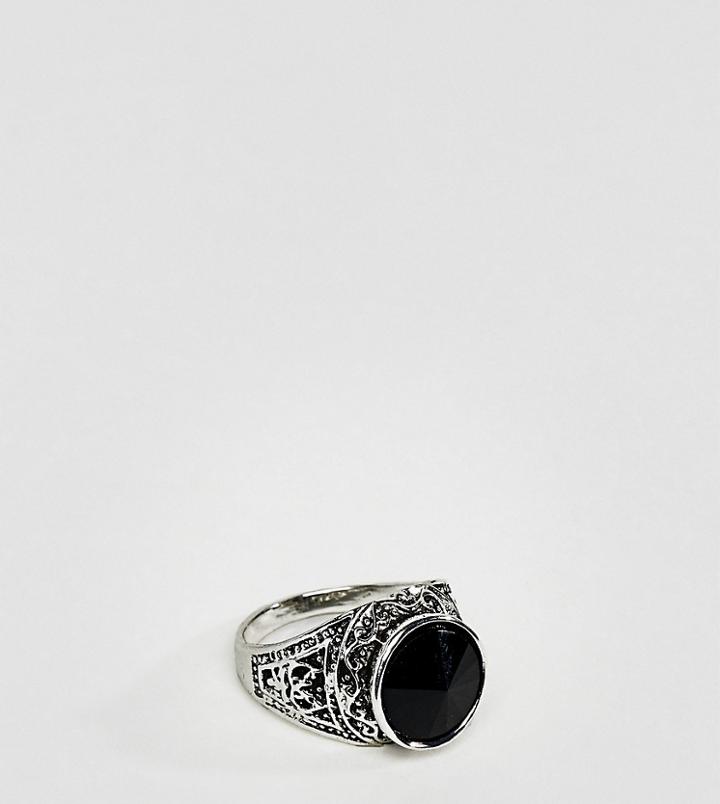 Designb Black Stone Signet Ring Exclusive To Asos