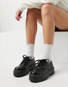 Asos Design Mine Chunky Flat Shoe In Black