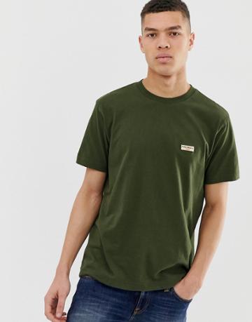 Nudie Jeans Co Daniel Logo T-shirt In Khaki-green