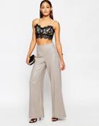 Asos Wide Leg Pants In Lurex - Gold