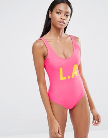 Missguided L.a Swimsuit - Pink