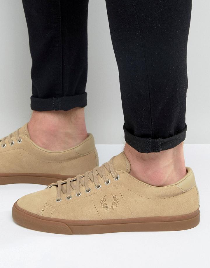 Fred Perry Underspin Suede Sneakers - Beige