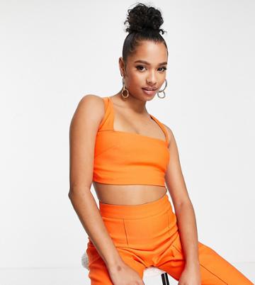 Vesper Petite Crop Top In Orange - Part Of A Set
