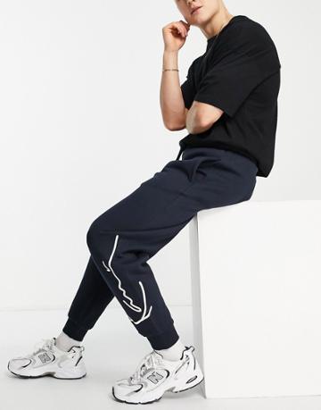 Karl Kani Signature Jersey Sweatpants In Navy