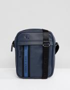 Versace Jeans Flight Bag In Navy With Logo Taping - Navy