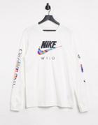 Nike Wild Graphic Long Sleeve T-shirt In White