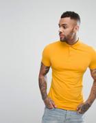 Asos Muscle Fit Jersey Polo In Yellow - Yellow