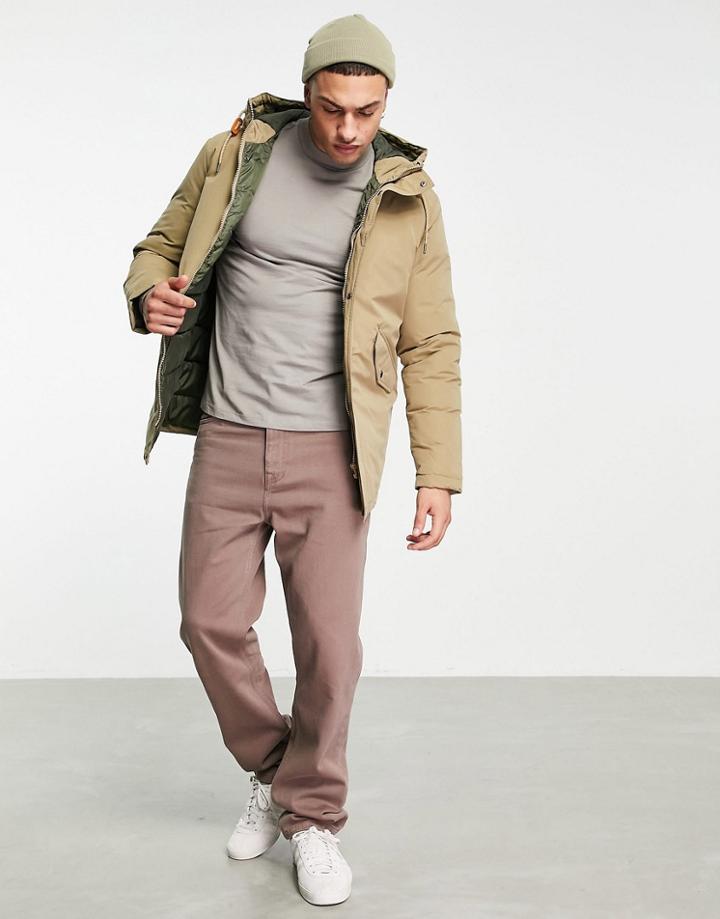 Jack & Jones Originals Parka With Hood In Beige-neutral