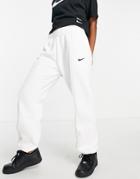 Nike Collection Fleece Loose-fit Cuffed Sweatpants In White