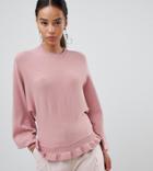 Fashion Union Tall Sweater With Pleated Hem - Pink