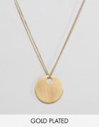 Pilgrim Gold Plated Disc Necklace - Gold