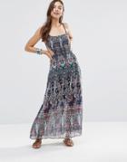 Diya Cut Out Print Maxi Dress - Multi