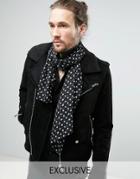 Reclaimed Vintage Inspired Scarf In Polka Dot - Black